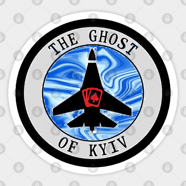 Ghost of Kyiv Sticker by LowEndGraphics